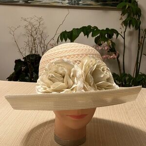 Elegant Cream Floral Women's Hat